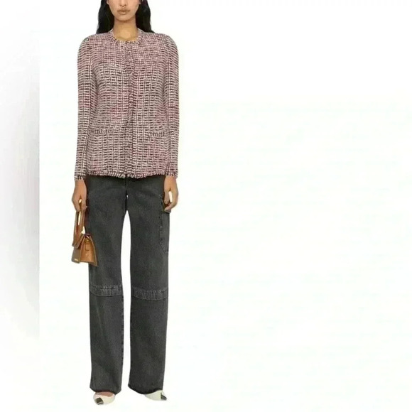 NEW Isabel Marant Penia Tweed Pink Black Blazer Jacket Size 34 French US 2 - Picture 4 of 16